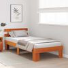 vidaXL Cadre de lit avec t&ecirc;te de lit Brun cire 90 x 200 cm Pin massif