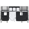 vidaXL Cadre de Lit Mezzanine pour Enfants avec Rideaux Noir