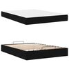 vidaXL Cadre de lit avec matelas avec matelas 2 pcs Noir tissu
