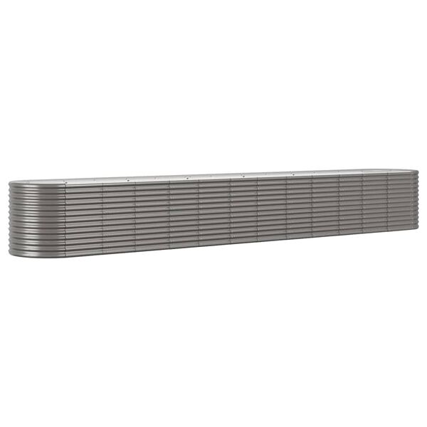 vidaXL Lit sur&eacute;lev&eacute; de jardin Acier enduit de poudre 512x80x68 cm gris