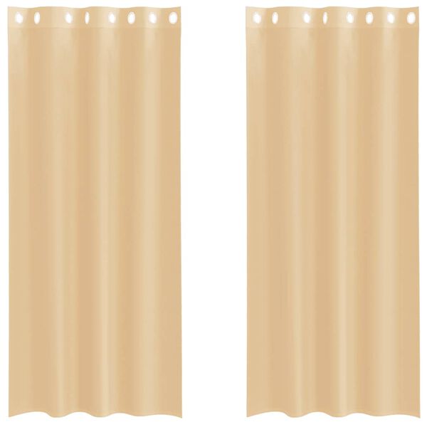 vidaXL Rideaux en voile avec &oelig;illets 2 pcs sable