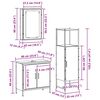 vidaXL Ensemble de mobilier de salle de bain avec porte 3 pcs Marron