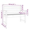 vidaXL Banc de jardin noir 109x48x91,5 cm bois massif de pin