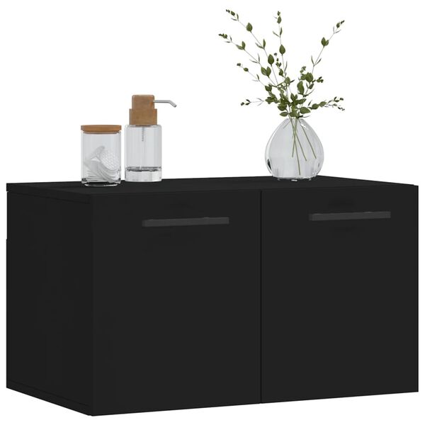 vidaXL Armoire murale Noir 60x36,5x35 cm Bois d'ing&eacute;nierie