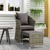 vidaXL Salon de jardin 2 pcs avec coussins Gris R&eacute;sine tress&eacute;e