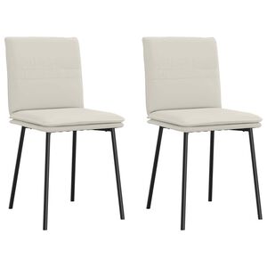 vidaXL Chaises &agrave; manger lot de 2 Cr&egrave;me Velours