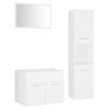 vidaXL Ensemble de meubles de salle de bain blanc bois d'ing&eacute;nierie
