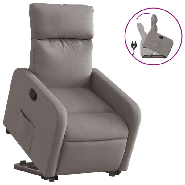 vidaXL Fauteuil inclinable taupe tissu