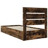 vidaXL Lit de Rangement Ch&ecirc;ne fum&eacute; 90 x 200 cm Bois d'ing&eacute;nierie