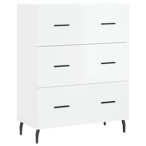 vidaXL Buffet Blanc brillant 69,5x34x90 cm Bois d'ing&eacute;nierie