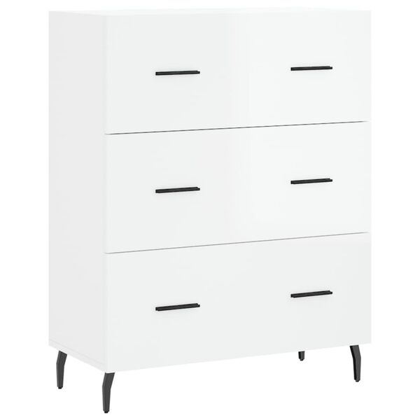 vidaXL Buffet Blanc brillant 69,5x34x90 cm Bois d'ingénierie