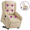 vidaXL Fauteuil inclinable de massage Cr&egrave;me Tissu