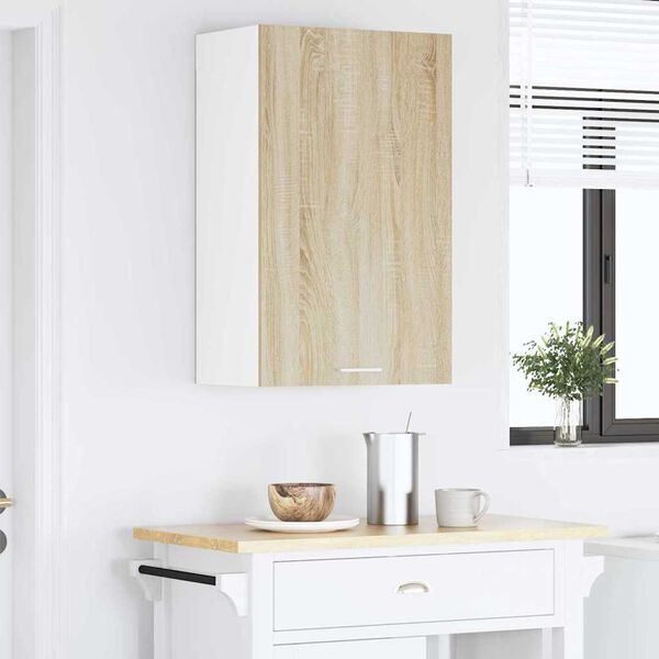 vidaXL Armoire suspendue Ch&ecirc;ne Sonoma et Blanc 50 x 31 x 80 cm