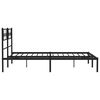 vidaXL Cadre de lit m&eacute;tal sans matelas avec t&ecirc;te de lit noir 135x190cm