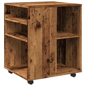 vidaXL Armoire &agrave; roulettes vieux bois 60x53x72 cm bois d'ing&eacute;nierie