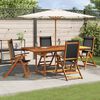 vidaXL Ensemble &agrave; manger de jardin 5pcs bois d'acacia solide textil&egrave;ne