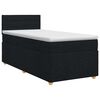 vidaXL Lit boxspring avec matelas Noir 90 x 190 cm Tissu