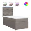 vidaXL Sommier &agrave; lattes de lit avec matelas Taupe 80x200 cm Tissu