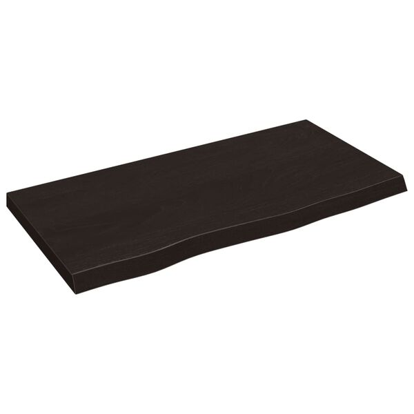 vidaXL Dessus de table marron fonc&eacute; bois ch&ecirc;ne massif trait&eacute;