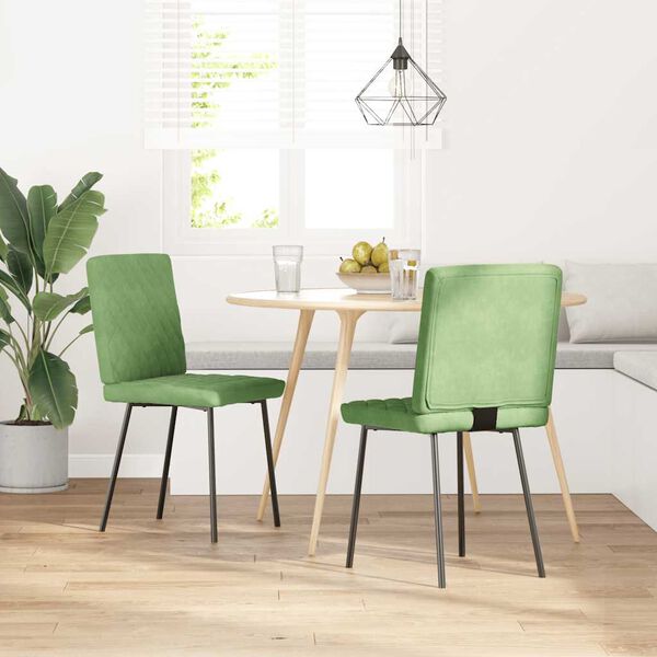 vidaXL Chaises &agrave; manger lot de 2 Vert clair Velours