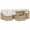 vidaXL Ensemble de canap&eacute; de jardin avec coussin 7 pcs beige et cr&egrave;me