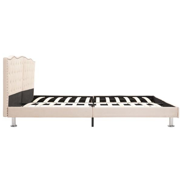 vidaXL Lit avec matelas Beige Tissu 180x200 cm