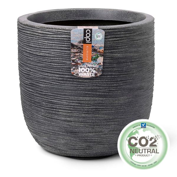 Capi Pot &agrave; fleurs Waste Rib 43x41 cm Gris