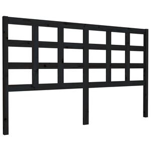 vidaXL T&ecirc;te de lit Noir 165,5x4x100 cm Bois massif de pin