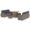 vidaXL Ensemble de canap&eacute; de jardin avec coussin 9 pcs Gris polyrotin