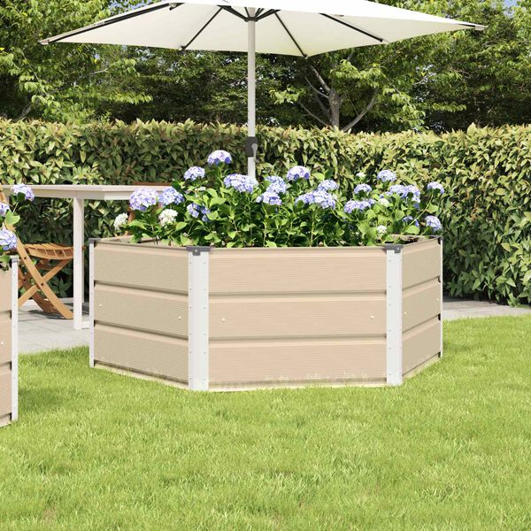 vidaXL Jardini&egrave;re Ivoire 129 x 129 x 45 cm Acier