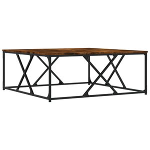 vidaXL Table basse ch&ecirc;ne fum&eacute; 100x100x40 cm bois d'ing&eacute;nierie