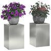 vidaXL Support de Plante 2 pcs Argent 24 x 24 x 35 cm Acier galvanisé