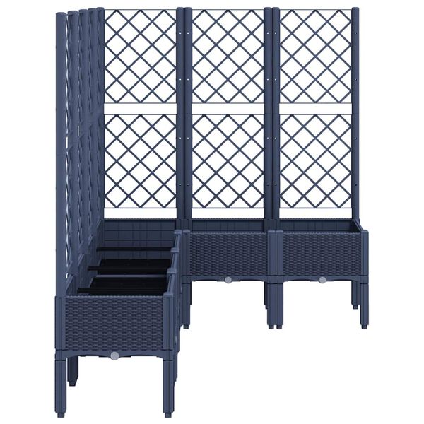 vidaXL Jardini&egrave;re avec treillis bleu gris 160x120x142 cm PP
