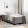 vidaXL Cadre de lit avec matelas Gris 90 x 200 cm tissu