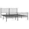 vidaXL Cadre de lit métal sans matelas avec pied de lit noir 183x213cm