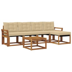 vidaXL Ensemble de canap&eacute;s d'ext&eacute;rieur 6 pc Naturel et Beige