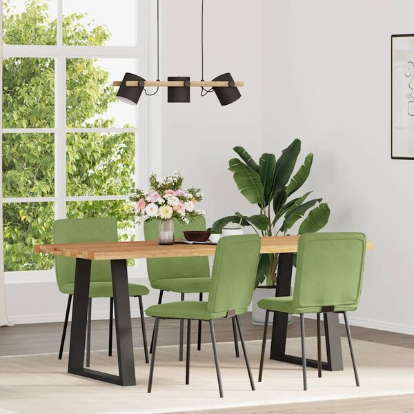 vidaXL Chaises &agrave; manger lot de 4 vert clair velours