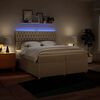 vidaXL Sommier &agrave; lattes de lit avec matelas Cr&egrave;me 200x200 cm Tissu