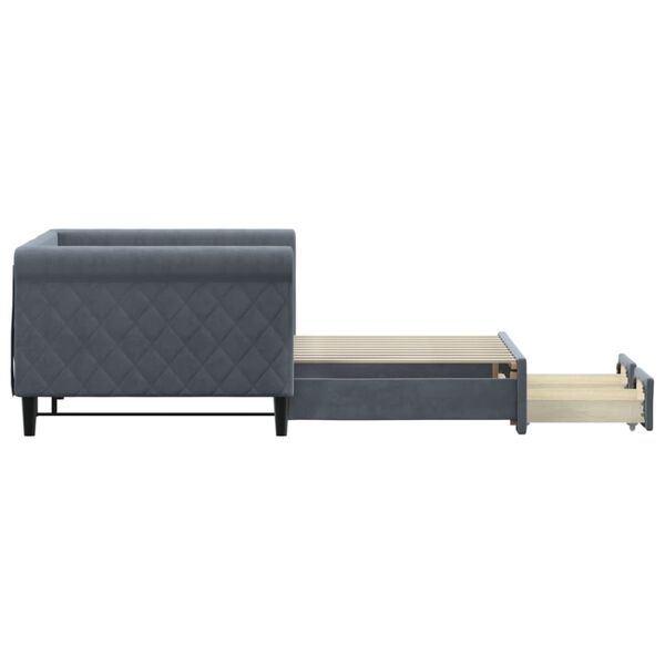 vidaXL Lit de jour avec gigogne et tiroirs sans matelas 90x190 cm