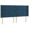 vidaXL T&ecirc;te de lit &agrave; LED Bleu fonc&eacute; 183x16x118/128 cm Velours