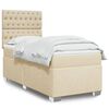 vidaXL Sommier &agrave; lattes de lit avec matelas Cr&egrave;me 90x200 cm Tissu