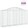 vidaXL Paniers &agrave; gabions arqu&eacute;s 20 pcs 200x30x100/120 cm Fer galvanis&eacute;
