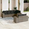 vidaXL Salon de jardin avec coussins 7 pcs gris r&eacute;sine tress&eacute;e
