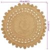 vidaXL Tapis de surface Rectangulaire Marron &Oslash; 210 cm Jute