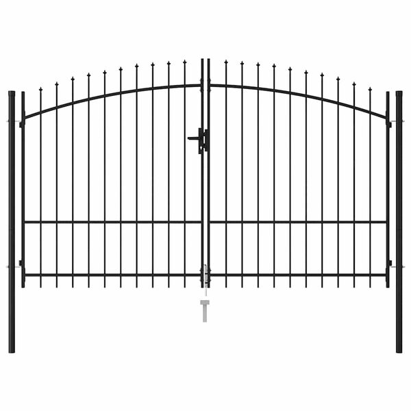 vidaXL Portail de cl&ocirc;ture Woerden &agrave; double porte avec pointe sup&eacute;rieure 299,5 x 224,5 cm
