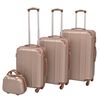 vidaXL Ensemble de valises &agrave; roulettes quatre pi&egrave;ces Champagne