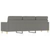 vidaXL Canap&eacute; &agrave; 3 places Gris fonc&eacute; 210 cm Tissu