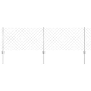 vidaXL Cl&ocirc;ture grillag&eacute;e avec poteau 25 x 0,6 m Acier galvanis&eacute; Maille