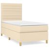 vidaXL Sommier &agrave; lattes de lit avec matelas Cr&egrave;me 100x200 cm Tissu