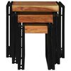 vidaXL Table Gigogne 3 pcs Bois d'acacia massif et m&eacute;tal